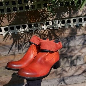 Red ankle boots